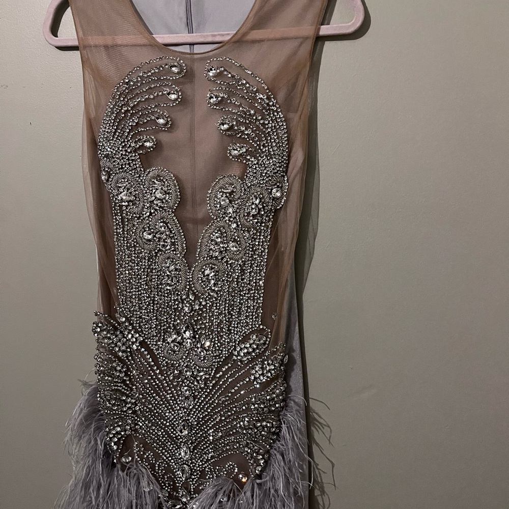 Short Silver Rhinestone Dress